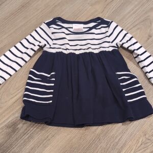 Hanna Andersson Navy and White Striped Dress